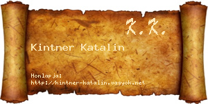 Kintner Katalin névjegykártya